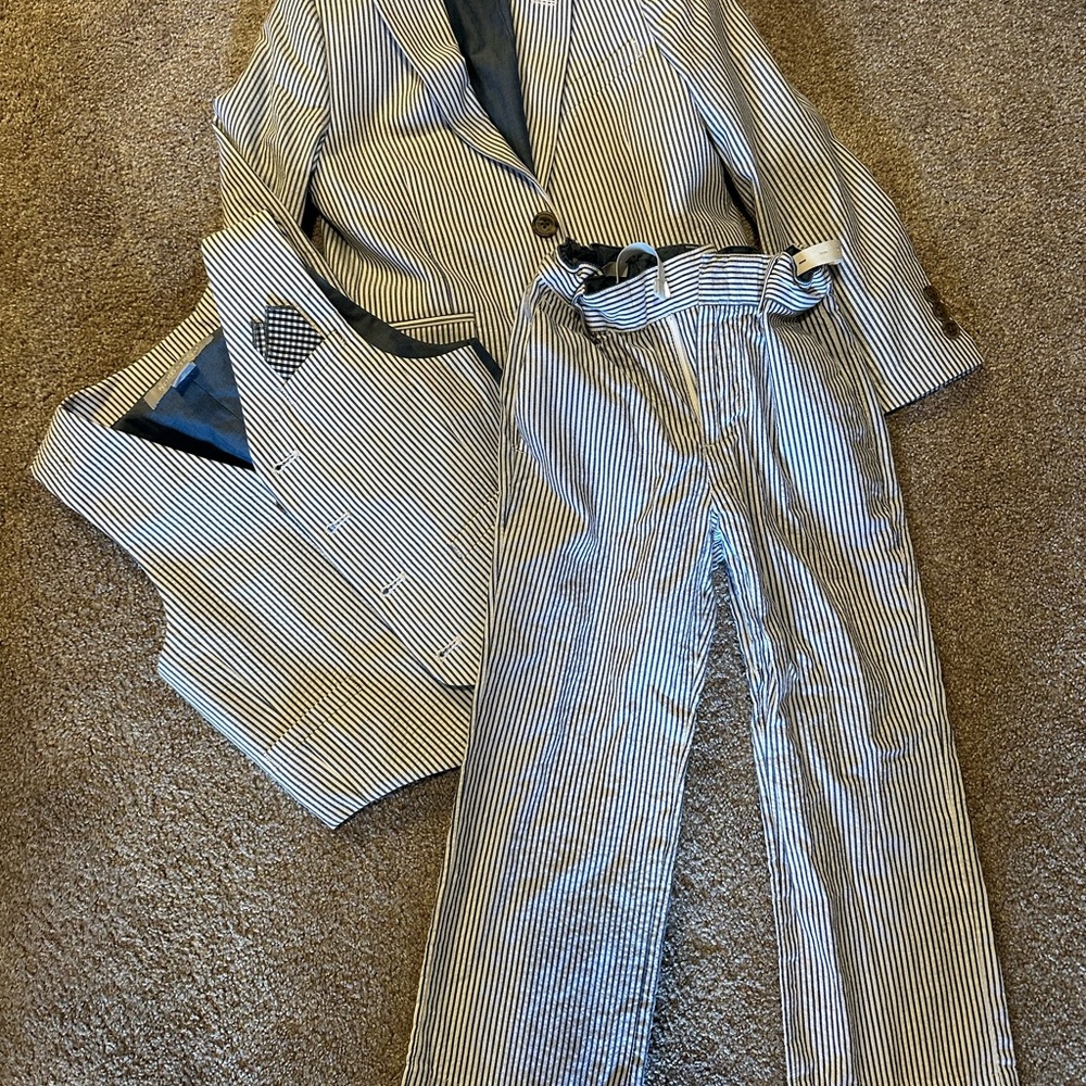 Nordstrom Navy and White Striped Boys Suit